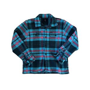Obey Checkered Shacket - Blue and Pink